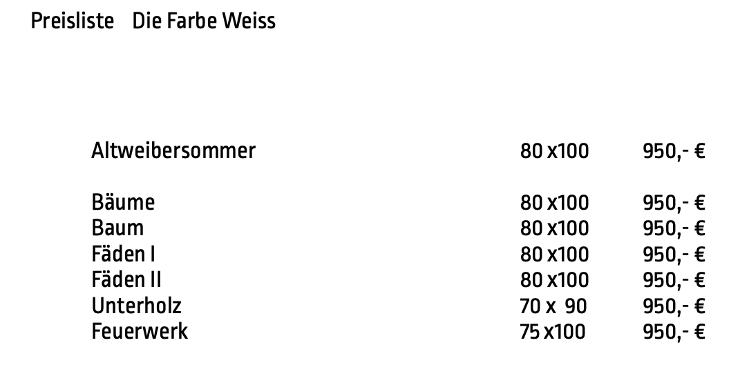 Preisliste