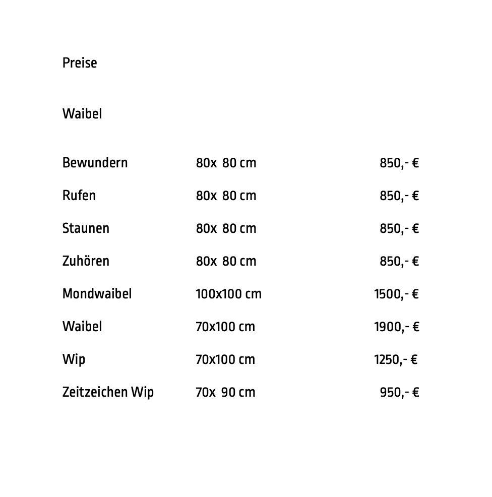 Preisliste
